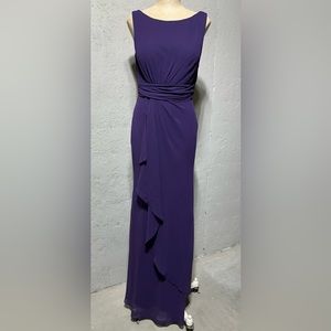 Woman’s Ever Pretty deep purple gathered waist layered gown